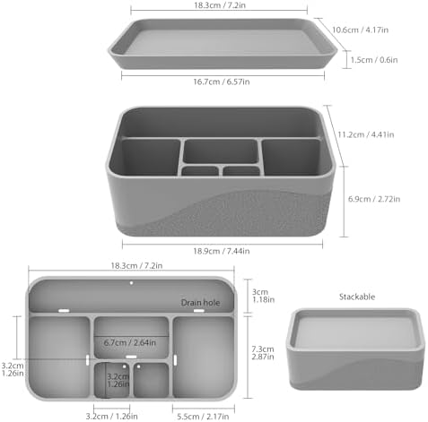 6 Compartment Silicone Cosmetics Organizer