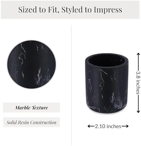 Elegant Black Marble Toothbrush Holder