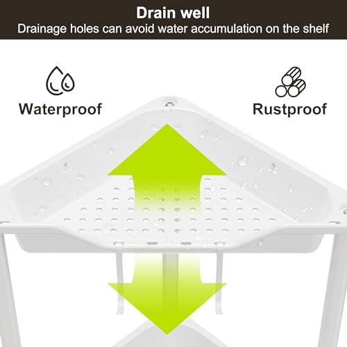 Orimade Rustproof 5 Tier Corner Shower Caddy Organizer