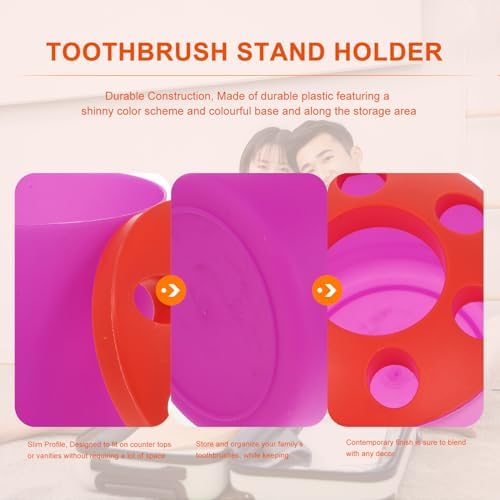 Toothbrush Holder with Toothpaste Storage and Countertop Organizer