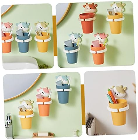 Playful Cartoon Toothbrush Cup for Kids Easy to Install with Fun Design