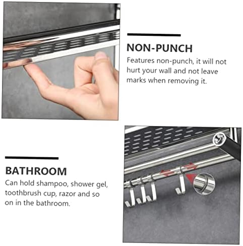 Ciieeo Silver Stainless Steel Bathroom Storage Rack