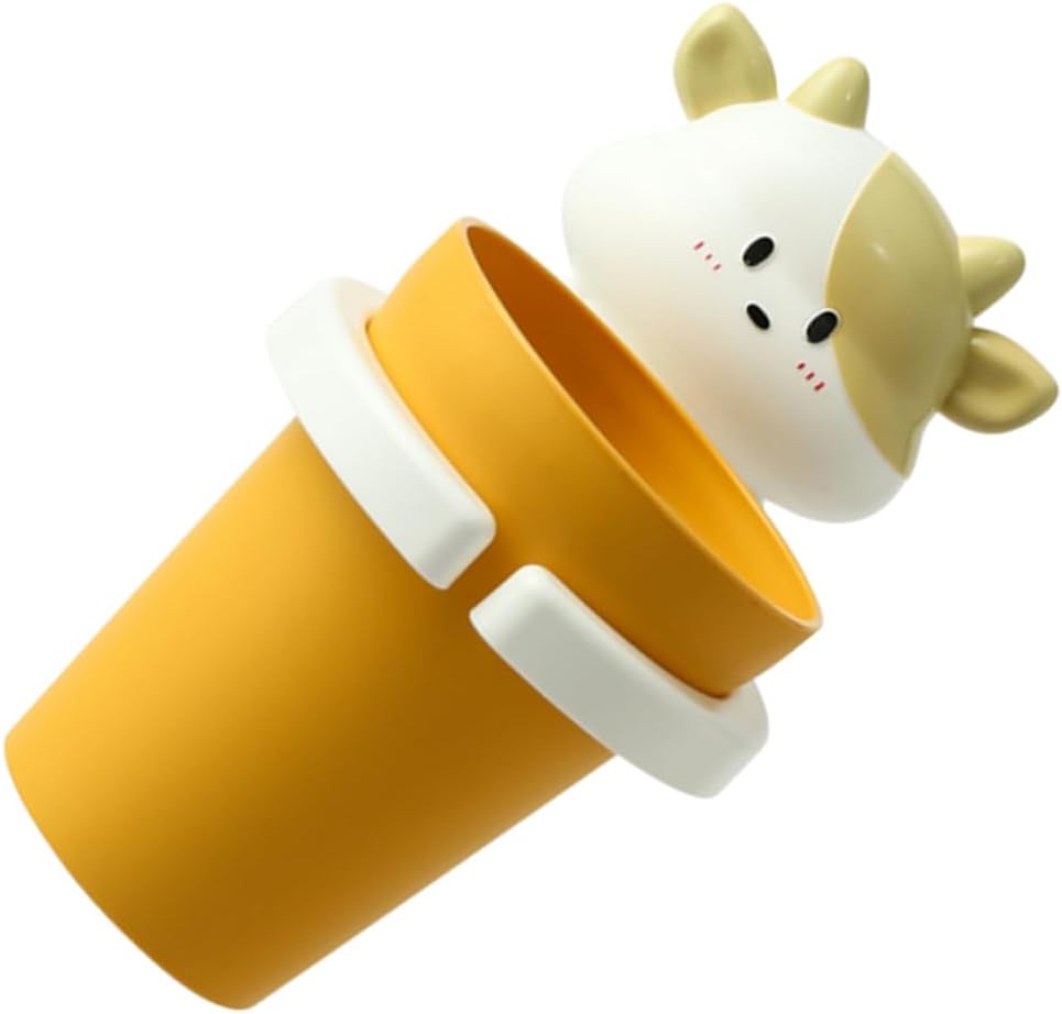 LIFKOME Cartoon Cow Toothbrush Cup - Easy Install Safe Compact for Boys Girls