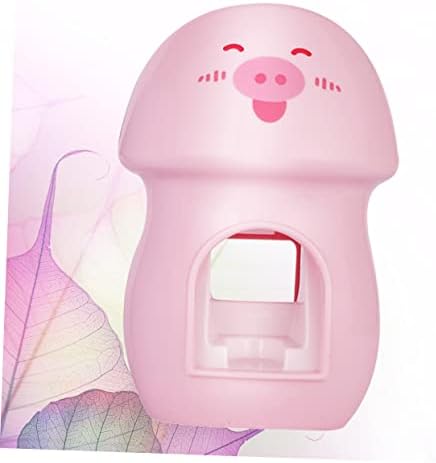 Pig Design Wall-Mounted Toothbrush Holder with Toothpaste Dispenser
