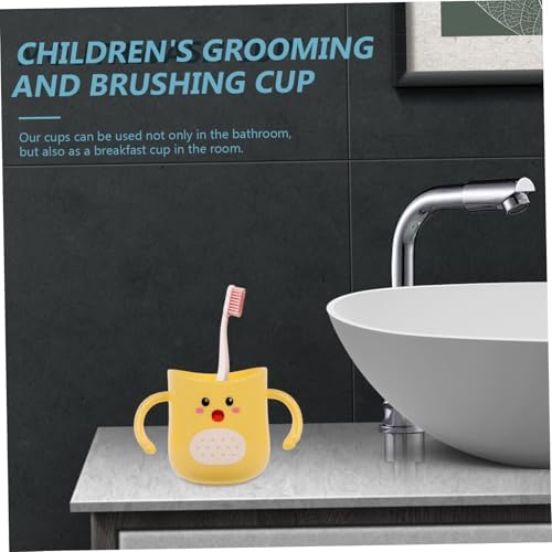 Ergonomic Toothbrush Cup Spill-Proof Design Cartoon Characters