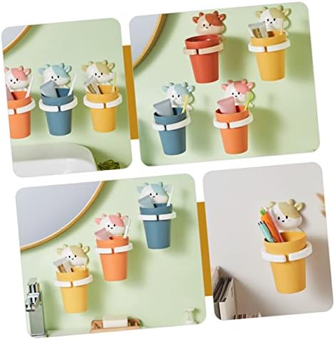 Happyyami Cartoon Cow Gargle Cup Toothbrush Holder