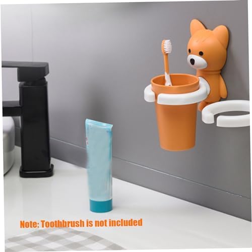 Kids Cartoon Fox Toothbrush Holder Wall Mounted