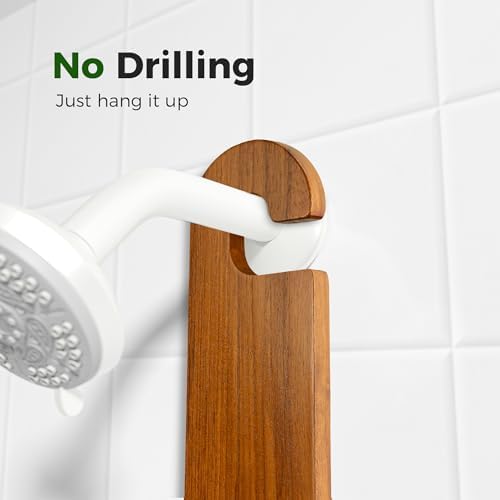 Utoplike Teak Shower Caddy No Drilling Durable Stylish Storage Solution