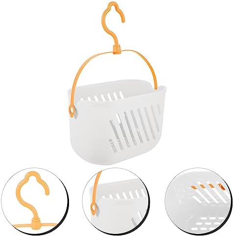 Zerodeko Plastic White Shower Storage Basket With Hooks