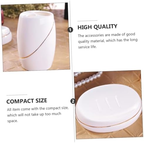 Zerodeko 5pcs Ceramic Toothbrush Holder Set for Bathroom