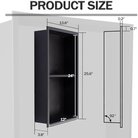 Stainless Steel Shower Niche 24 X 12 - No Tile Needed