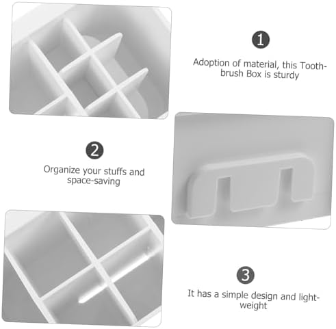 STOBAZA Bathroom Storage Organizer Wall Mounted Toothbrush Holder Modern Design