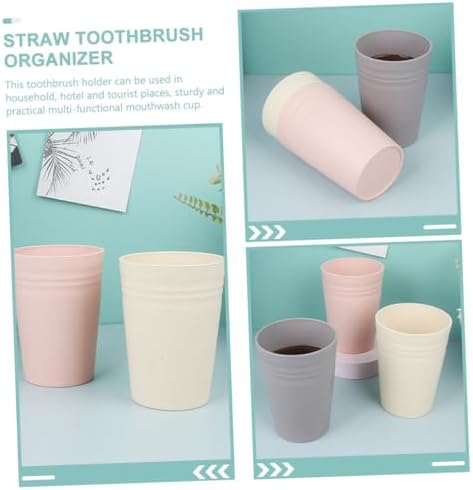 Amosfun Toothbrush Holder Mouthwash Cup Set of 3 Creative Reusable Design