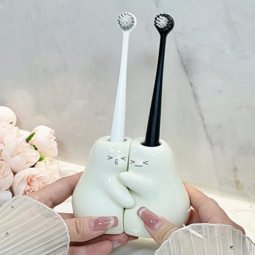 Set of 2 Hugging Pears Toothbrush Holder for Couples
