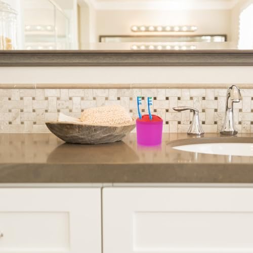 Toothbrush Holder with Toothpaste Storage and Countertop Organizer