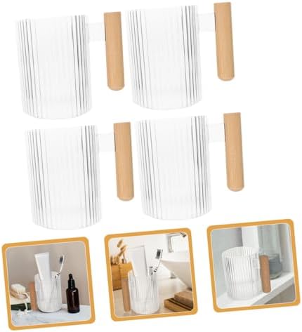 Cabilock Toothbrush Storage Cup 4pcs Black Reusable