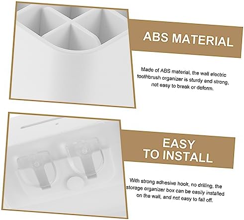 Wall-Mounted Electric Toothbrush Holder with Storage
