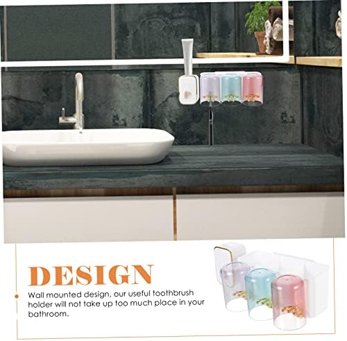 Stylish Wall-Mounted Toothbrush Holder Toothpaste Squeezer Organizer