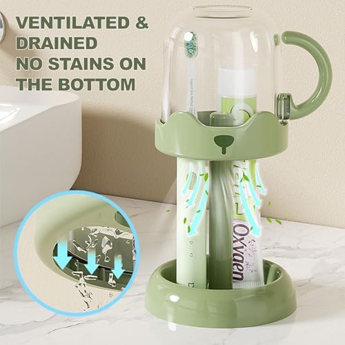 Adjustable Toothbrush Holder 2-in-1 Design for Bathrooms Travel