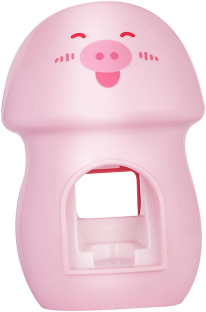 LIFKOME Pink Plastic Bathroom Organizer With Wall-Mounted Toothbrush Rack And Toothpaste Squeezer