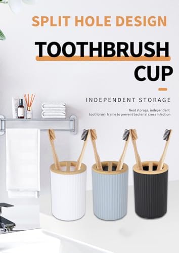Bamboo Toothbrush Holder - compact stylish organized