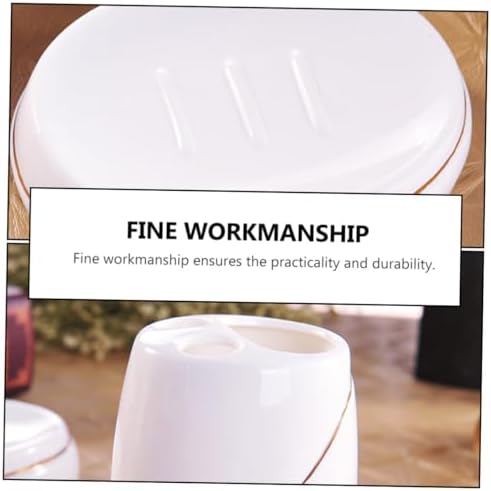 Zerodeko 5pcs Ceramic Toothbrush Holder Set for Bathroom