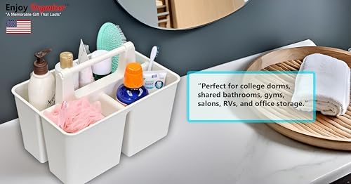 12-Pack Ivory shower caddy organizer with handle compact portable