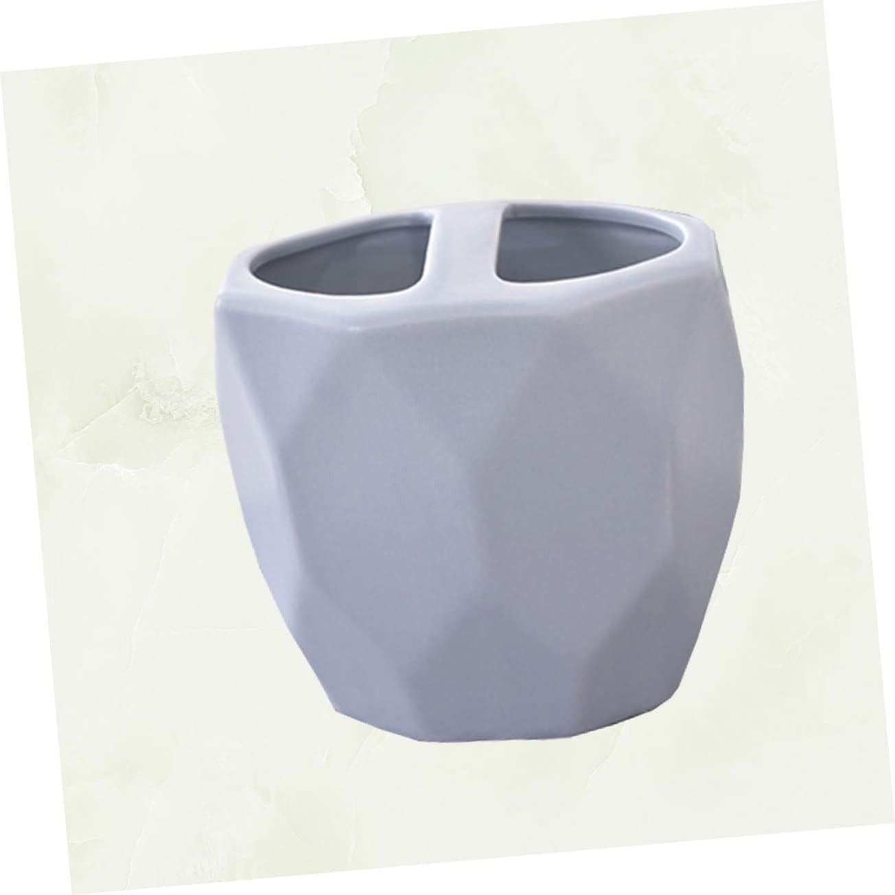 UNO-NATURAL Ceramic Toothbrush Holder with Artistic Design for Bathroom Organization Blue