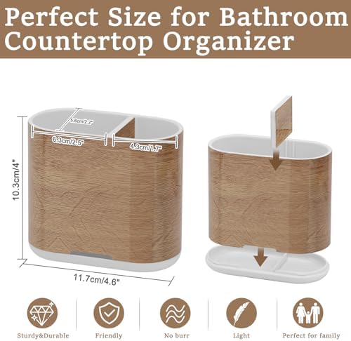 Space-Saving Bamboo Toothbrush Holder Black