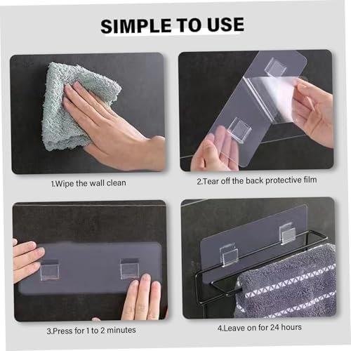 U-Shape Adhesive Shower Caddy with Replacement Stickers for Bathroom Kitchen Space