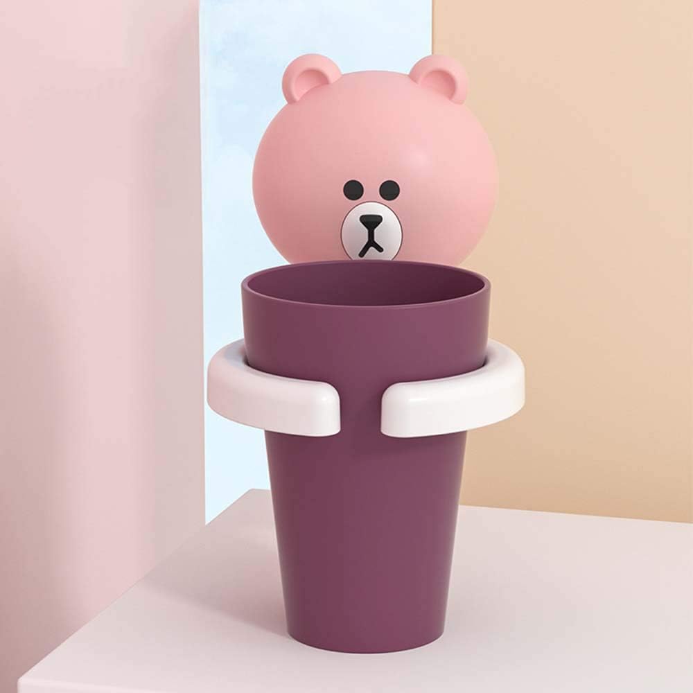 Traceless Suction Wall-Mounted Kids Toothbrush Holder Blue Rabbit Cartoon Brushing Cup