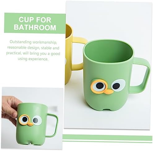 DRESSOOS 2PCS Cartoon Toothbrush Holder Cups for Reusable Storage in Bathroom
