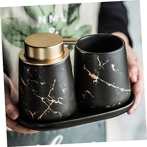Elegant Bathroom Set - Toiletry Cup Dispenser Toothbrush Holder