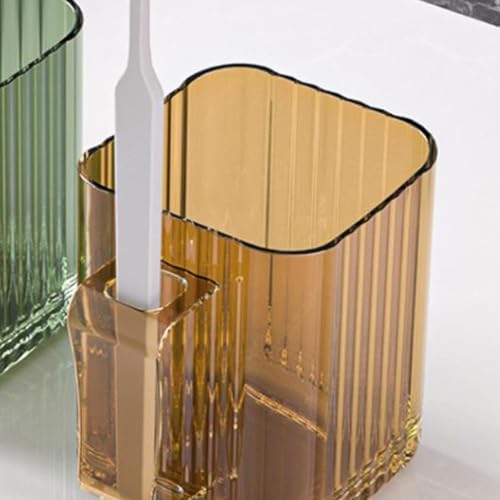 2 in 1 Toothbrush Cup with Transparent Strip Design