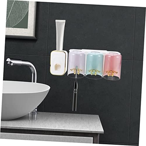 Gleavi Wall-Mounted Toothbrush Holder Toothpaste Dispenser - Space-Saving Bathroom Organizer