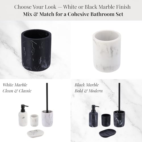 Elegant Black Marble Toothbrush Holder