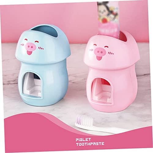 Pig Design Wall-Mounted Toothbrush Holder with Toothpaste Dispenser