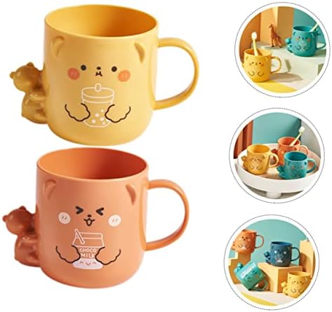 GleavI 2-Piece Cartoon Bear Toothbrush Cup Set
