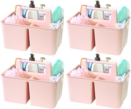 Enjoy Organizer Portable Plastic Shower Caddy 3 Compartments 4 Pack