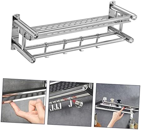 Ciieeo Silver Stainless Steel Bathroom Storage Rack