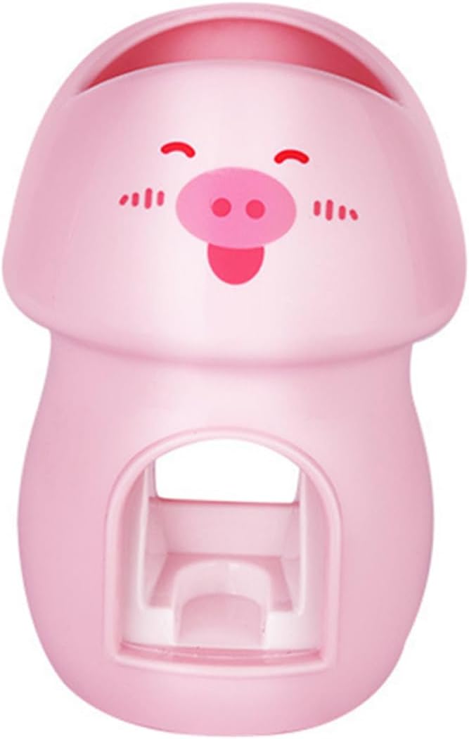 Adorable Pink Automatic Toothbrush Squeezer Wall-Mounted Toothbrush Holder
