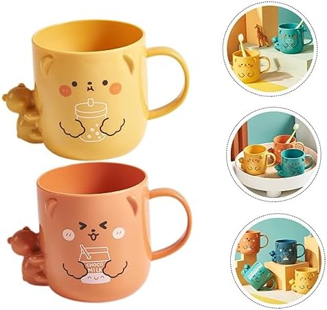 Alipis 2Pcs Cartoon Toothbrush Cup Cute Bear Design for Bathroom Use