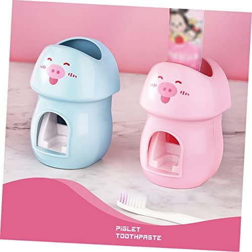 LIFKOME Pink Plastic Bathroom Organizer With Wall-Mounted Toothbrush Rack And Toothpaste Squeezer