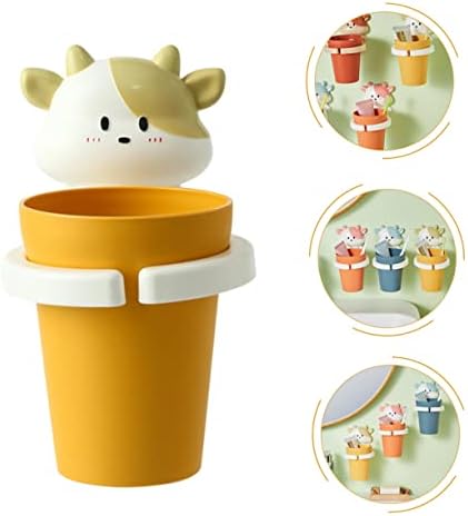 Cartoon Cow Toothbrush Holder for Kids Wall-Mounted