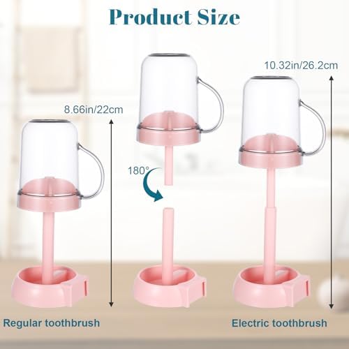 Stylish Pink Toothbrush Holder with 3 Slots