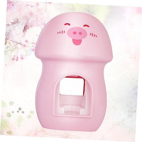 LIFKOME Pink Wall Mounted Toothbrush Holder with Automatic Toothpaste Squeezer