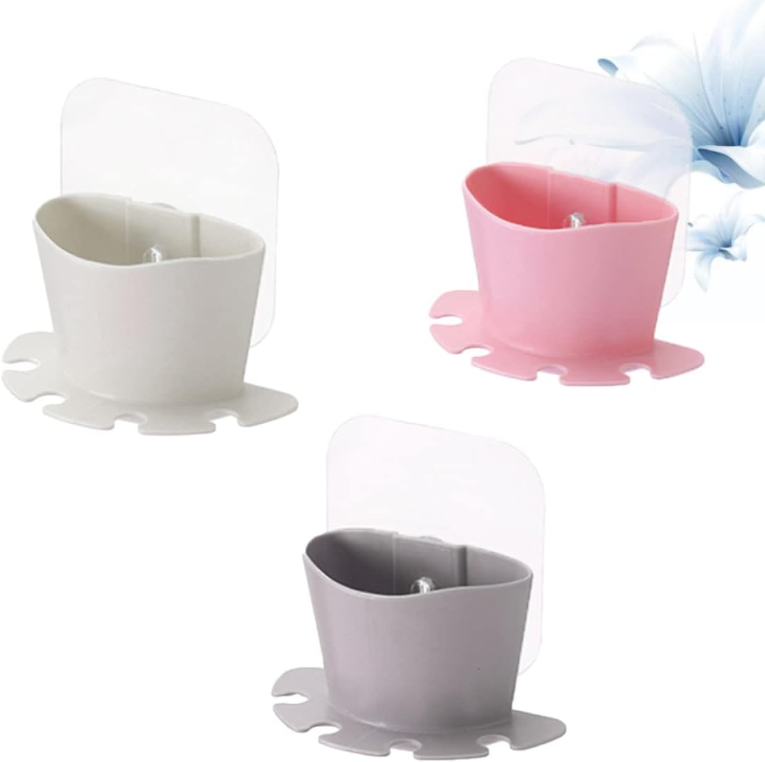 Bathroom Toothbrush Holder with Suction Cup and Storage Cup