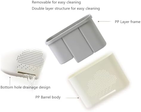 3 Slots Toothbrush Holder with Drainage and Storage