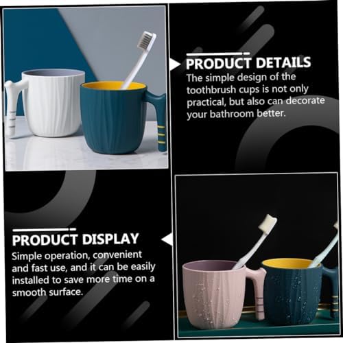 KONTONTY Toothbrush Storage Cup Handle Creative Design for Easy Storage