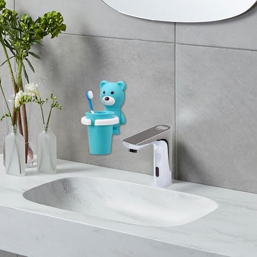 Cute Bear Toothbrush Holder with Cup for Kids